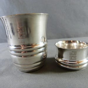 Vintage Silver-Plated Metal Egg Cup and Timbale Set, VOGLUX Paris Goldsmiths