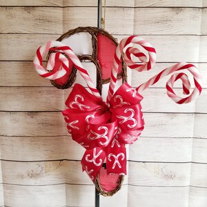 Christmas Candy Cane Door Hanging, Burlap and Grapevine Front Door Wreath, Whimsical Twig Holiday Wall Hanging, Candy Land Christmas Decor