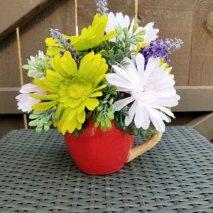 End of School Year Faux Floral Arrangement, Teacher Appreciation Desk Centerpiece, Apple Mug Office Centerpiece, Childcare & Daycare Gifts