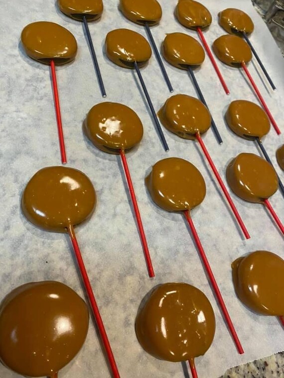 Green Apple Caramel Lollipops Etsy