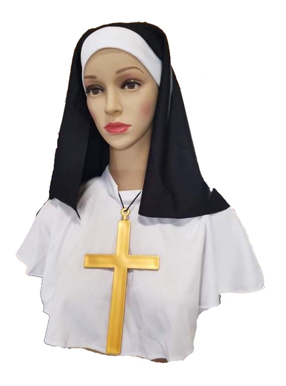 Fancy Dress Nun Accessory Set With Headdress Wimple Collar Etsy