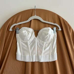 80s Vintage White Satin Bustier Corset Top (36B)