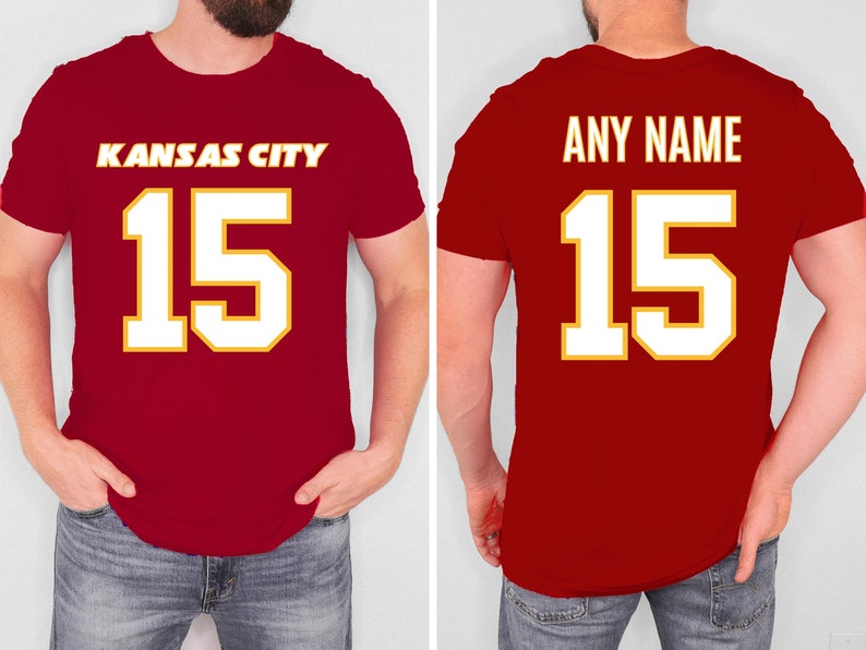 Custom Kansas City Football Jersey Style Tshirt, Personalized Unisex