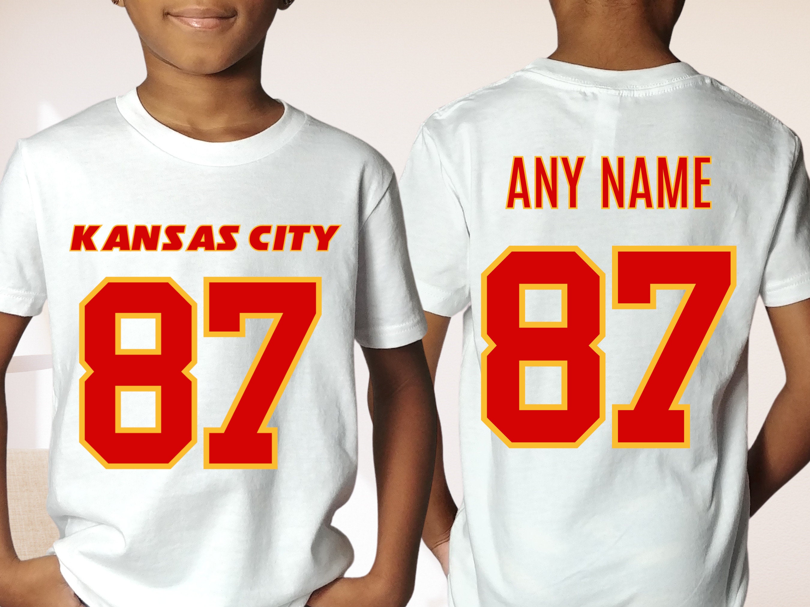 Custom Kansas City Football Jersey Style Tshirt, Personalized Unisex