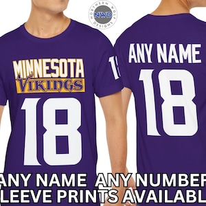Custom Minnesota Vikings Football T-Shirt, Custom Minnesota Vikings Football Sweatshirts And Hoodies, Customizable-Any Name Any Number