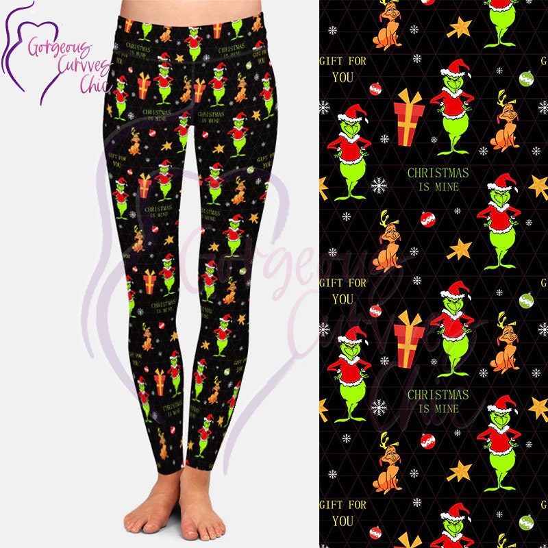 Christmas Grinch Leggings With Pockets 