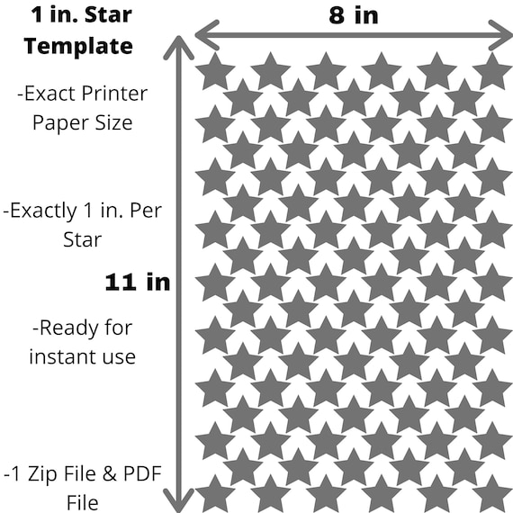 1 Inch Star Pattern 1 in Star Template L Ready to Print L Easy to Use - Etsy