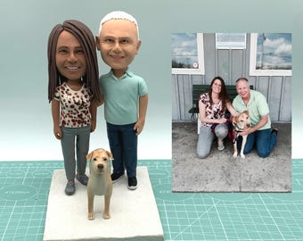 Personalized parent‘s bobbleheads,custom couple bobbleheads,wedding cake toppers,anniversary gifts for parents,custom 3D printed bobbleheads
