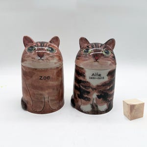Personalized custom cat urns, dog urns, personalized pet keepsakes, special memories, with hemispherical lids, with or without names