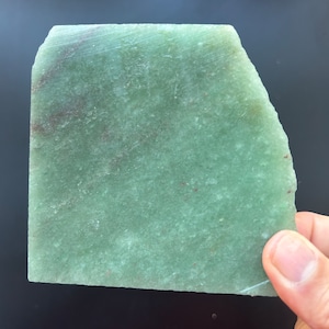 Jade Stone Lapidary Slab, 6mm Thick, Rough Stone, Cabochon Slab, Agate, Raw Stone, Apple Green Jade, 134g