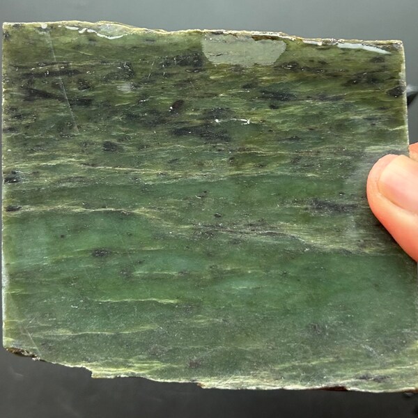 Jade Stone Lapidary Slab, 8mm Thick, Rough Stone, Cabochon Slab, Nephrite Jade, Raw Stone, Jade, 213g