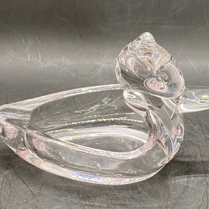 Duncan Miller Style Clear Glass Duck Ashtray