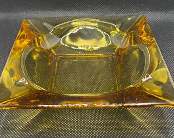 Vintage Anchor Hocking Amber 4.5" square Ashtray