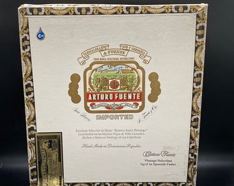 Empty Arturo Fuente Chateau Fuente Wood and Paper Cigar Box