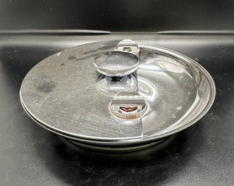 Chrome 1950's Art Deco Ashtray with Rotating lid