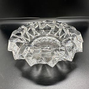 Crystal Diamond cut Cigar Size Ashtray-Heavy weight