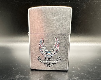 Zippo K XIV Flip Top Pocket Lighter with Harley Davidson crest on front