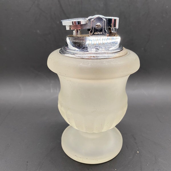 Vintage Frosted Glass Table top Lighter