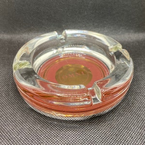 Vintage Clear Round Ashtray with Omni imprinted on bottom