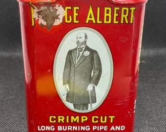 prince albert crimp cut tobacco can unopened Rare Key Wind Round Tin Tobacco Tin (Prince Albert Tobacco)