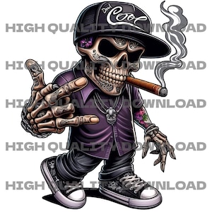 T-shirt Gangster SkullBoy Sublimation squelette Hiphop Gangster squelette DTF Design Skull PNG Squelette PNG Urban Skeleton Gangsta Bruh