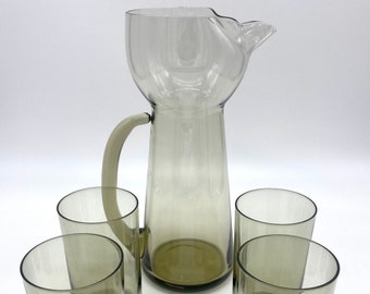 Unique MCM Martini Cocktail Pitcher and Drinking Glass Set