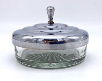 Vintage Covered Vanity Dish Trinket Dish