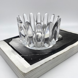 Vintage Medium Orrefors &quot;Princess&quot; Signed Crystal Bowl by Sven Palmqvist Scandinavian Glassworks 1970s