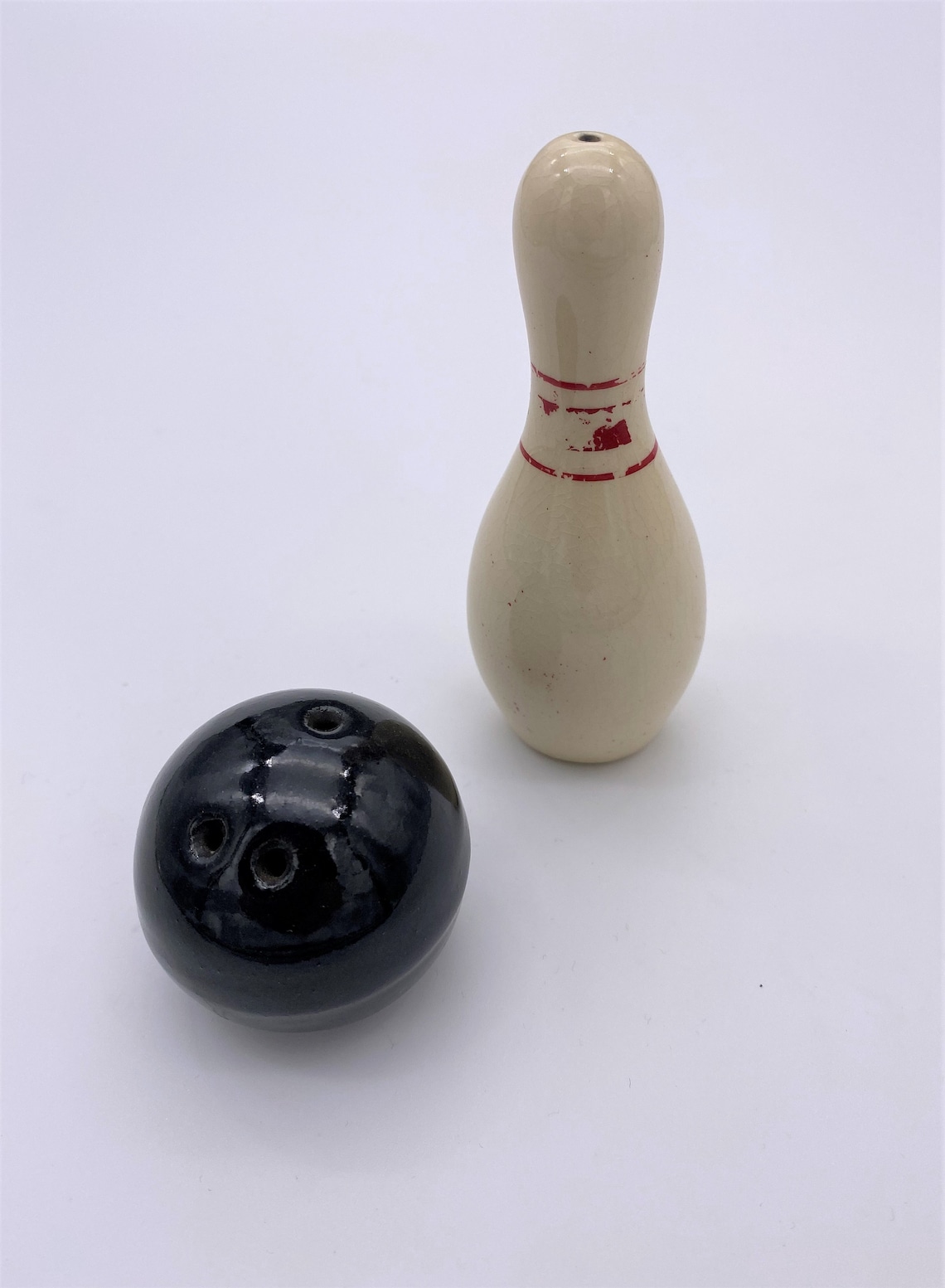 Vintage Bowling Ball and Pin Salt & Pepper Shakers Etsy