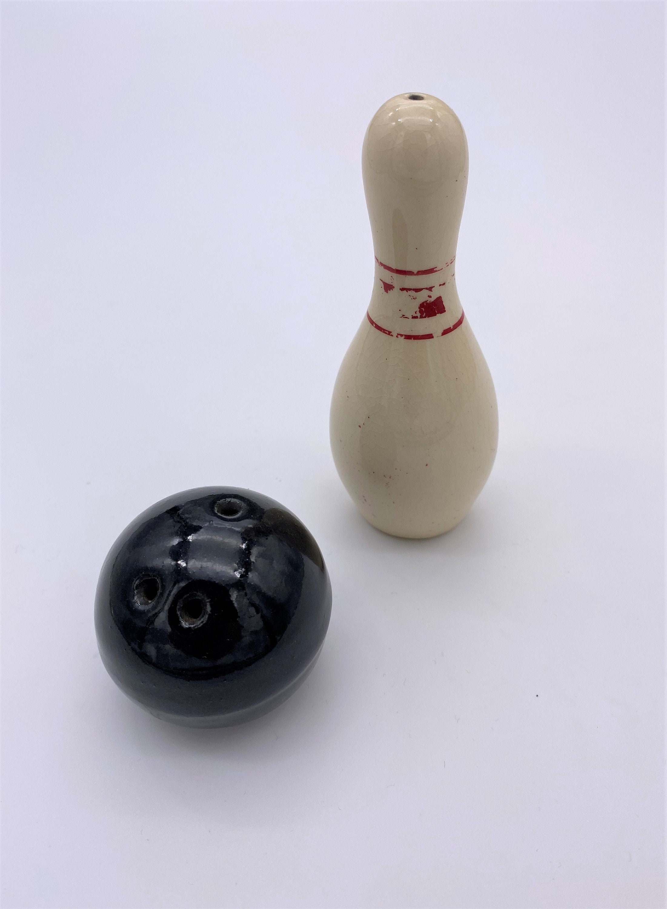 Vintage Bowling Ball and Pin Salt & Pepper Shakers Etsy