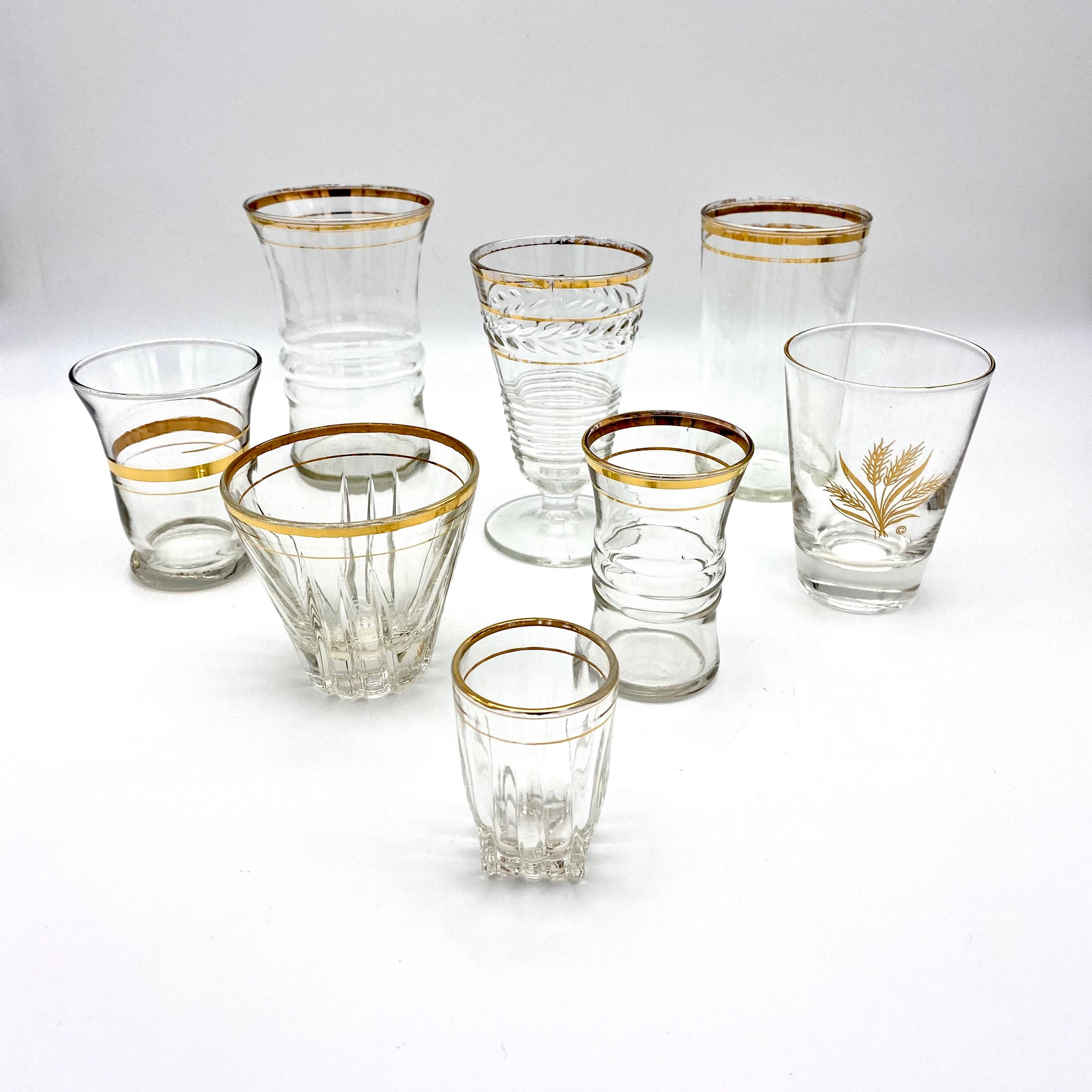 wookgreat Vintage Drinking Glasses Set of 12, Textured Clear Striped Glass  Cups-6 Highball Glasses 1…See more wookgreat Vintage Drinking Glasses Set
