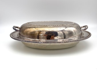 Vintage Silver Server with Glass Insert and Lid