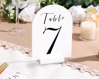 Acrylic Wedding Table Numbers | Frosted Arch Table Numbers | Elegant Center-Pieces