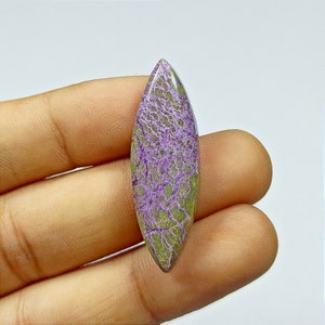 Marquise Stichtite Purpurite Cabochon: Handmade Loose Gemstone (38X12X5 MM, 16.80Cts)