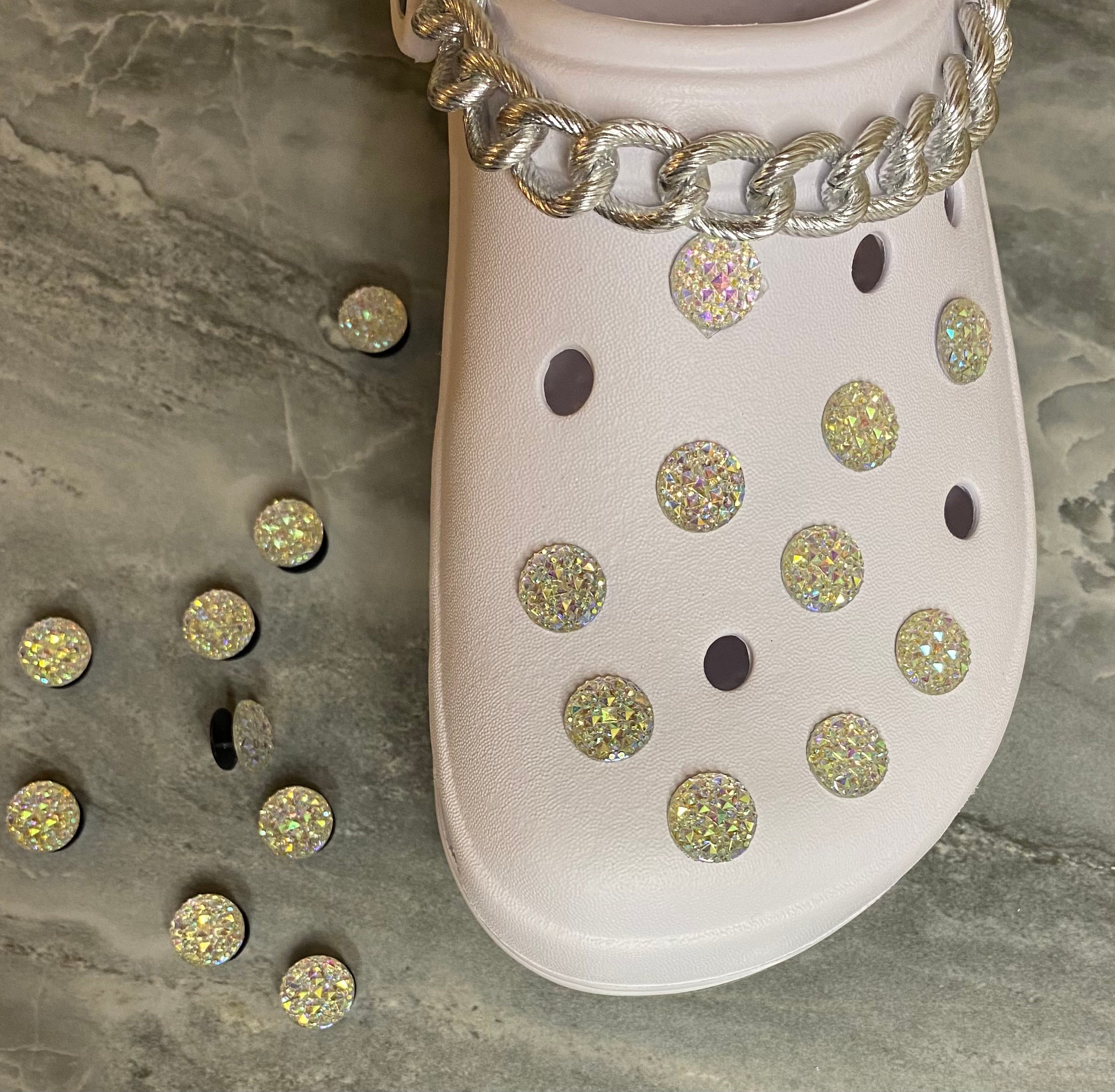 20 Pcs Silver Shoe Charms for Crocs Bling Crown Shirt Chain Set 63113
