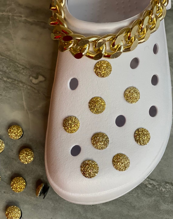 Shoe Charms Luxury Bling Glitter Cluster Faux Druzy Gold 
