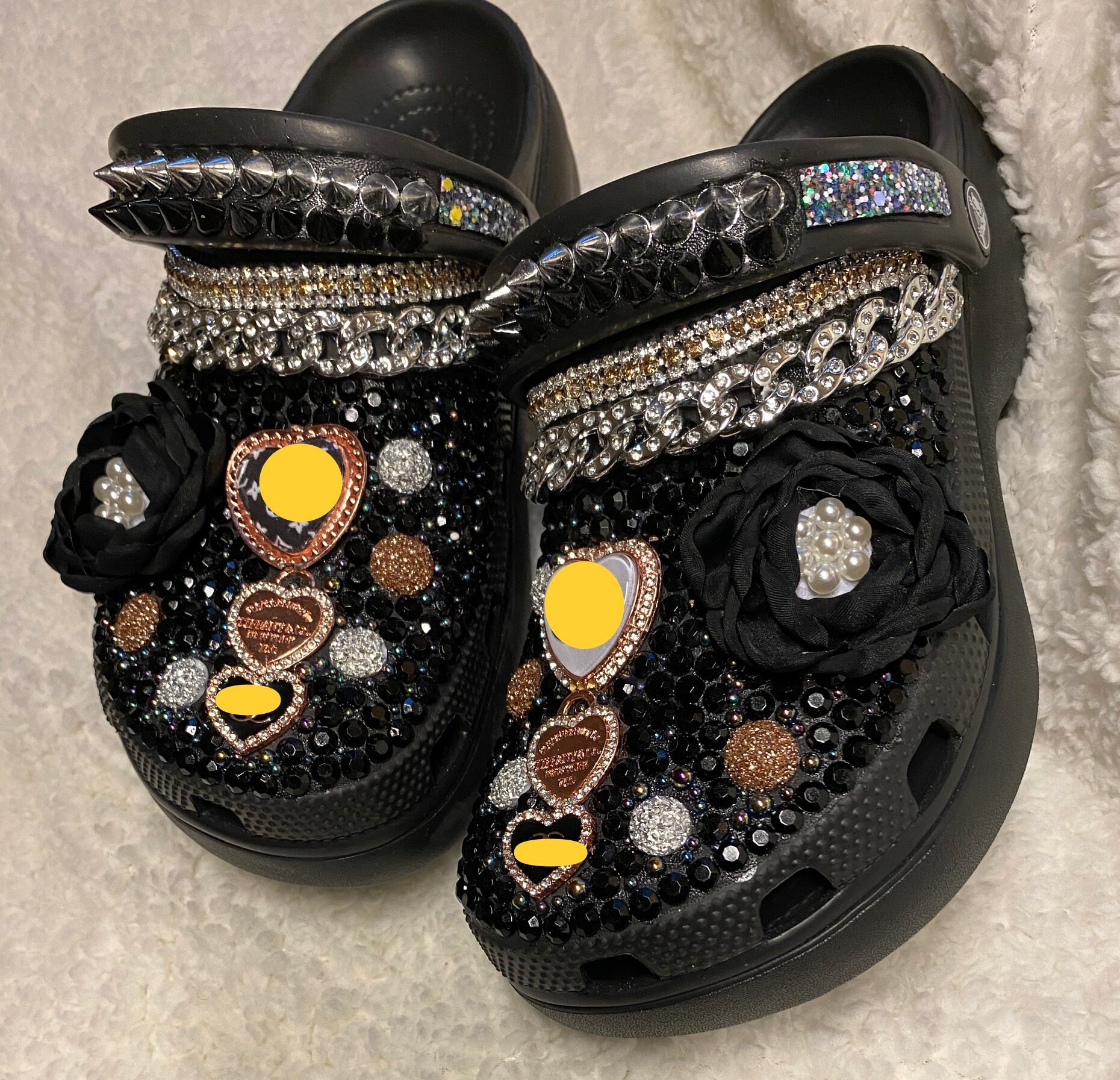 platform crocs with charms