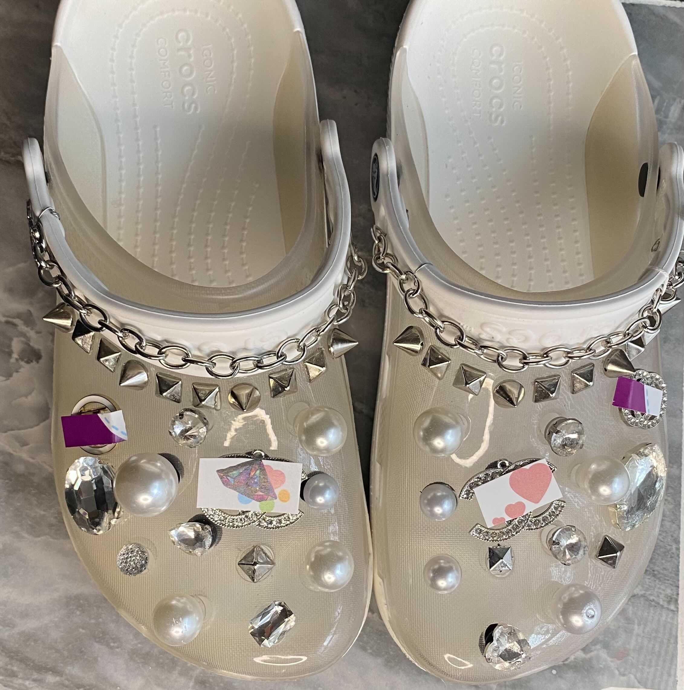 Custom Bling Crocs Translucent Clear See Through with Jewels | Etsy