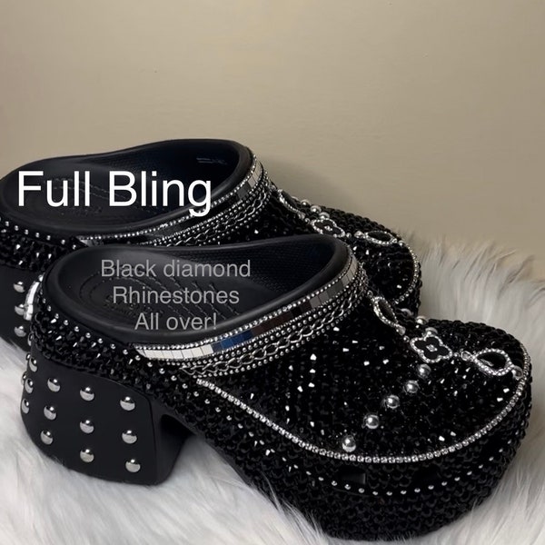 Custom Bling Womens Kids Girls Boys or Mens Clogs - Various colors and styles