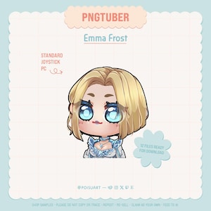 Emma Frost Inspired PNGtuber Avatar – Reactive VTuber Streaming Avatar (Digital Download)