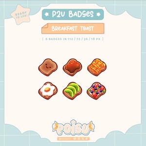 Mini Toast Sub-märken P2U | Twitch | Discord-emotes YouTube | Digital nedladdning
