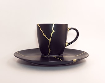 Makie-Kintsugi Pottery Society Bamboo Shape Creative Cup Mug Handmade Porcelain Ceramic Gift Kitchen Ware Garden Home Bedroom A Makie-Kintsugi Pottery Society Bamboo Shape Creative Cup Mug Handmade Porcelain Ceramic Gift Kitchen Ware Garden Home Bedroom A