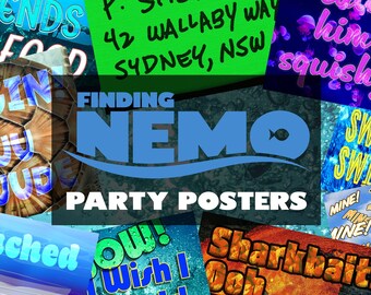 Póster imprimible de Finding Nemo para fiesta