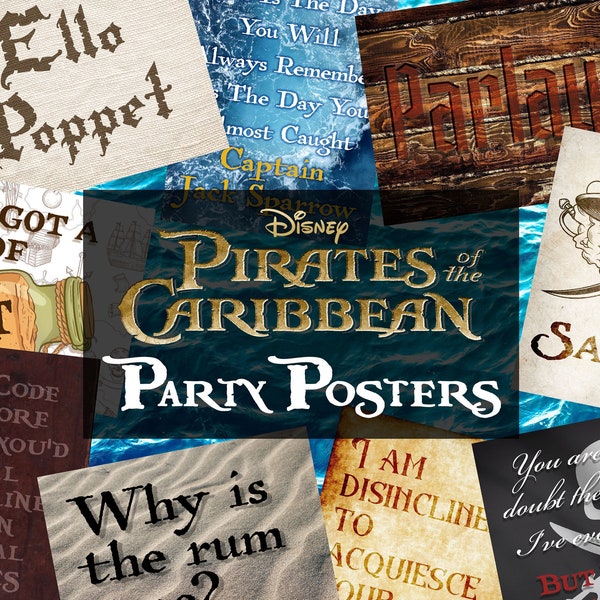 Pirates of the Caribbean Printable Poster Party Props