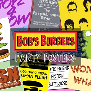 Adereços de festa para impressão de pôster do Bob's Burgers