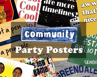 Community (TV Show) Printable Poster Party Props