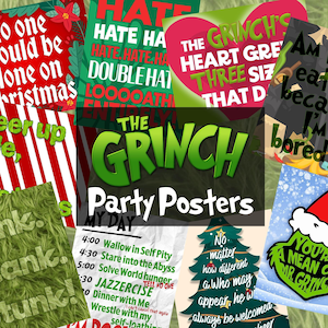 Como o Grinch roubou o pôster de Natal para imprimir acessórios para festa