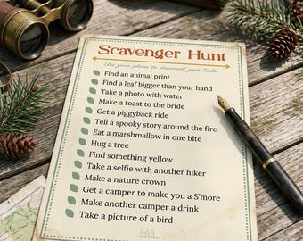Camp Bachelorette Games Pack | Editable Canva Bach Party Activities, Merit Badges, Bride Quiz, Bingo, Scavenger Hunt Cards