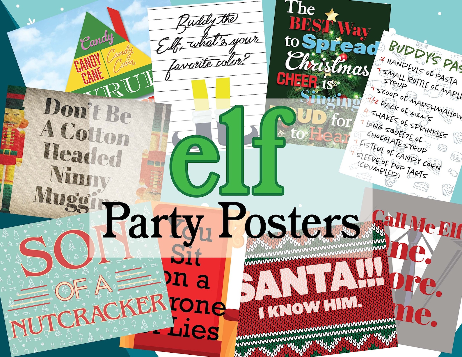 Elf Movie Printable Poster Party Props (Download Now) Etsy