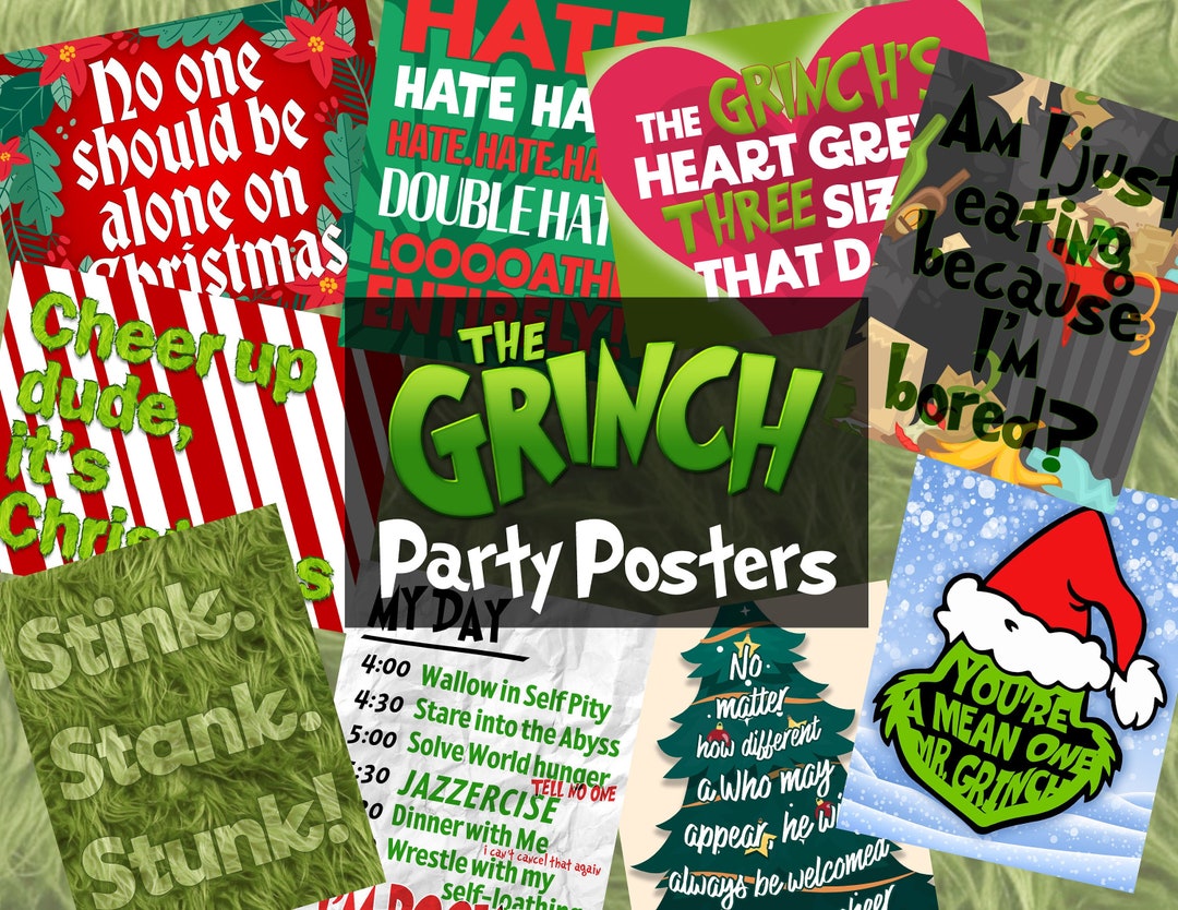 The Grinch Printable Poster Party Props - Etsy Canada